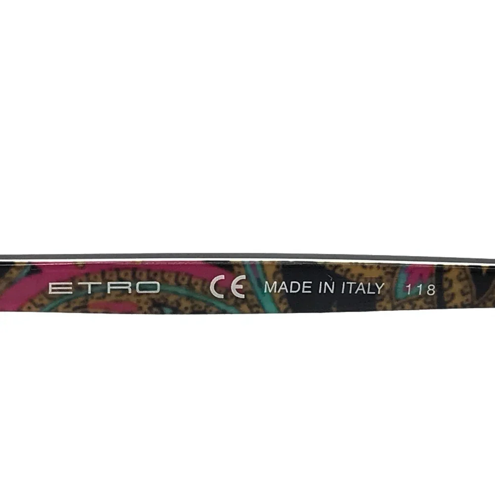 Etro Eyeglasses Frames ET2642 001 Black Brown Cat Eye Paisley Full Rim 54-17-140